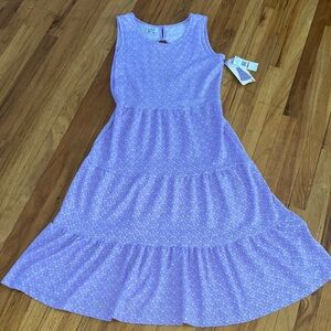 Blueberi Boulevard Lavender Floral Tiered Dress